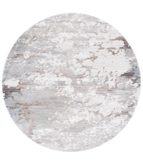 Safavieh Platinum Grey / Ivory PLA552 6 ft. 7 in. X 6 ft. 7 in. Round Rug