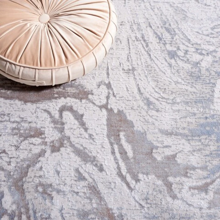 Safavieh Platinum Grey / Ivory Beige PLA556 6 ft. 7 in. X 6 ft. 7 in. Square Rug