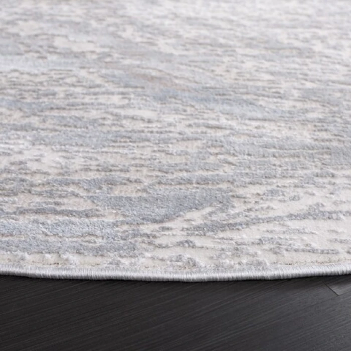Safavieh Platinum Grey / Ivory Beige PLA556 6 ft. 7 in. X 6 ft. 7 in. Round Rug