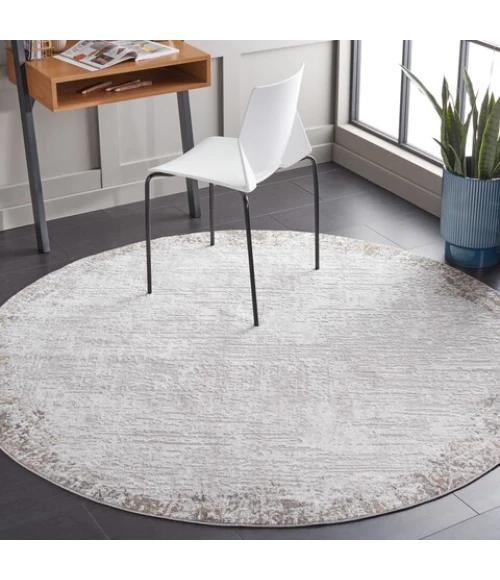 Safavieh Parker Grey / Ivory PRK101 6 ft. 7 in. X 6 ft. 7 in. Round Rug