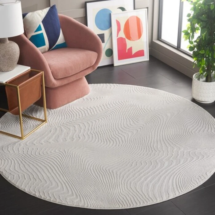 Safavieh Revive Ivory REV110 6 ft. 7 in. X 6 ft. 7 in. Round Rug