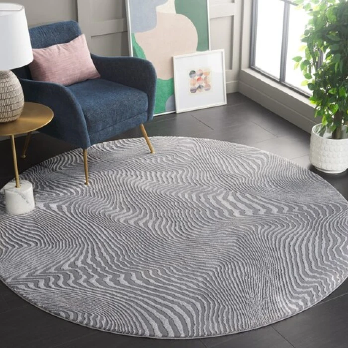 Safavieh Revive Grey REV110 6 ft. 7 in. X 6 ft. 7 in. Round Rug