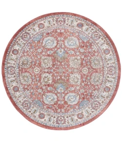 Safavieh Rosewood Ivory / Red ROW102 6 ft. 7 in. X 6 ft. 7 in. Round Rug