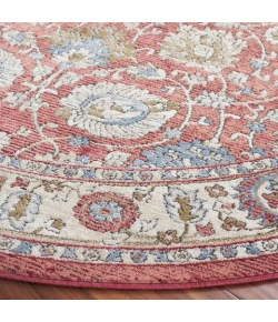 Safavieh Rosewood Ivory / Red ROW102 6 ft. 7 in. X 6 ft. 7 in. Round Rug