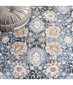 Safavieh Rosewood Ivory / Blue ROW102 6 ft. 7 in. X 6 ft. 7 in. Round Rug