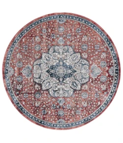 Safavieh Rosewood Ivory / Red ROW104 6 ft. 7 in. X 6 ft. 7 in. Round Rug