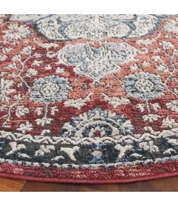 Safavieh Rosewood Ivory / Red ROW104 6 ft. 7 in. X 6 ft. 7 in. Round Rug