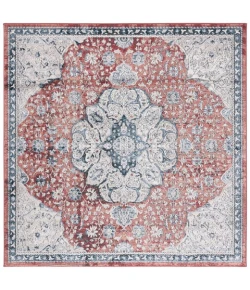 Safavieh Rosewood Ivory / Red ROW104 6 ft. 7 in. X 6 ft. 7 in. Square Rug