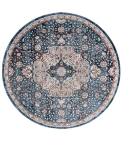Safavieh Rosewood Ivory / Blue ROW104 6 ft. 7 in. X 6 ft. 7 in. Round Rug