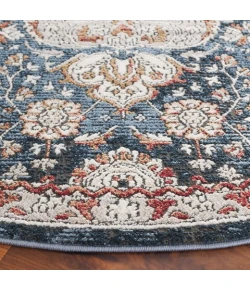 Safavieh Rosewood Ivory / Blue ROW104 6 ft. 7 in. X 6 ft. 7 in. Round Rug