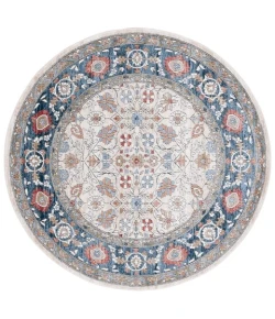 Safavieh Rosewood Ivory / Blue ROW106 6 ft. 7 in. X 6 ft. 7 in. Round Rug