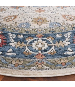 Safavieh Rosewood Ivory / Blue ROW106 6 ft. 7 in. X 6 ft. 7 in. Round Rug