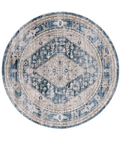Safavieh Rosewood Ivory / Blue ROW108 6 ft. 7 in. X 6 ft. 7 in. Round Rug