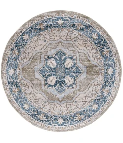 Safavieh Rosewood Ivory / Green ROW110 6 ft. 7 in. X 6 ft. 7 in. Round Rug