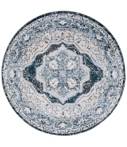 Safavieh Rosewood Ivory / Blue ROW110 6 ft. 7 in. X 6 ft. 7 in. Round Rug