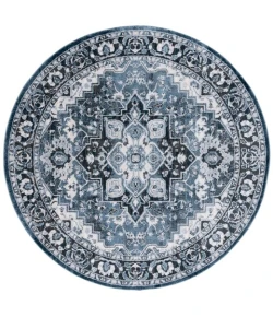Safavieh Rosewood Ivory / Blue ROW112 6 ft. 7 in. X 6 ft. 7 in. Round Rug