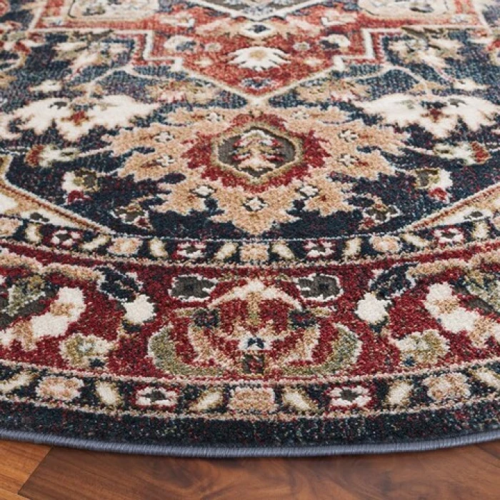 Safavieh Rosewood Ivory / Red ROW112 6 ft. 7 in. X 6 ft. 7 in. Round Rug