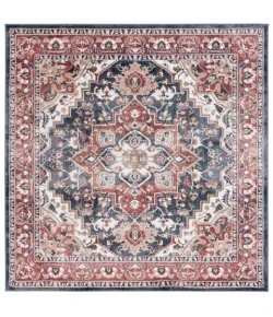 Safavieh Rosewood Ivory / Red ROW112 6 ft. 7 in. X 6 ft. 7 in. Square Rug