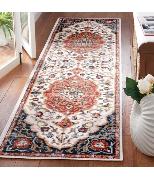 Safavieh Rosewood Ivory / Red ROW114 2 ft. 3 in. X 8 ft. Runner Rug