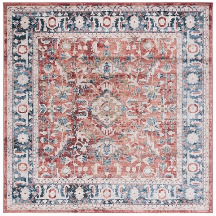 Safavieh Rosewood Blue / Red ROW116 6 ft. 7 in. X 6 ft. 7 in. Square Rug