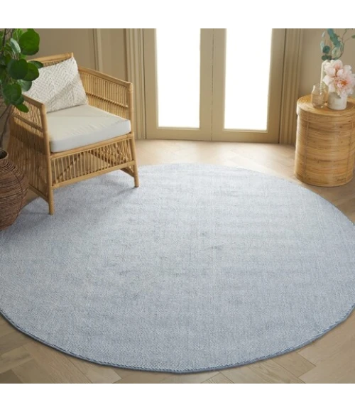 Safavieh River Blue / Ivory RVR600 6 ft. 7 in. X 6 ft. 7 in. Round Rug