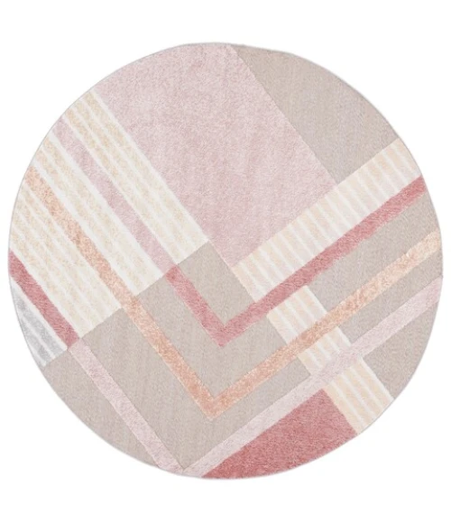 Safavieh Sarasota Pink / Brown SAR102 6 ft. 7 in. X 6 ft. 7 in. Round Rug