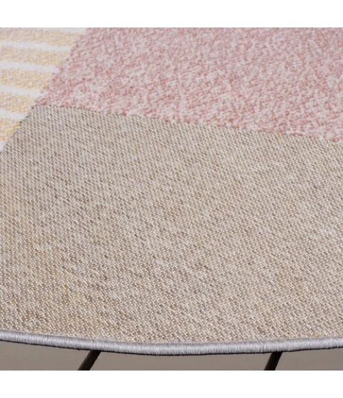 Safavieh Sarasota Pink / Brown SAR102 6 ft. 7 in. X 6 ft. 7 in. Round Rug