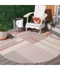 Safavieh Sarasota Pink / Brown SAR102 6 ft. 7 in. X 6 ft. 7 in. Round Rug