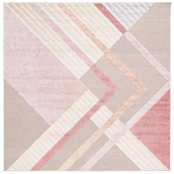 Safavieh Sarasota Pink / Brown SAR102 6 ft. 7 in. X 6 ft. 7 in. Square Rug