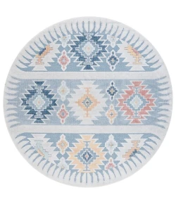 Safavieh Sarasota Light Blue / Grey SAR114 6 ft. 7 in. X 6 ft. 7 in. Round Rug