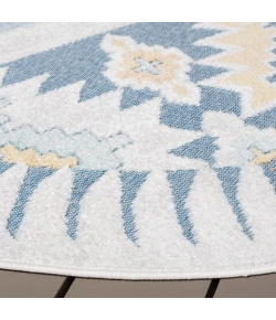 Safavieh Sarasota Light Blue / Grey SAR114 6 ft. 7 in. X 6 ft. 7 in. Round Rug