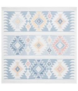 Safavieh Sarasota Light Blue / Grey SAR114 6 ft. 7 in. X 6 ft. 7 in. Square Rug