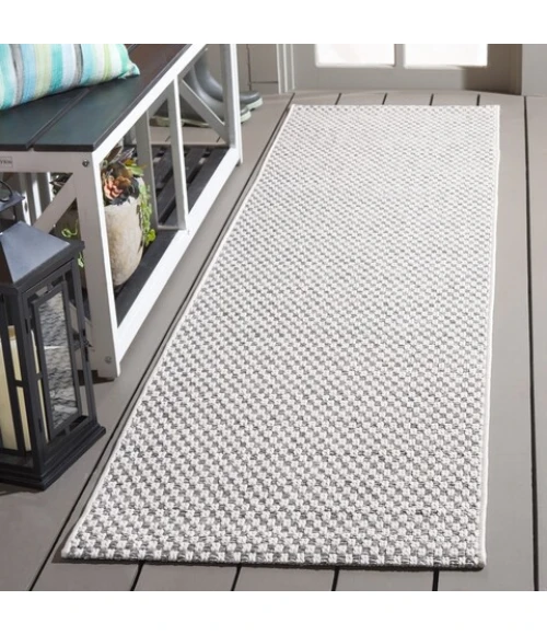 Safavieh Sisal All-Weather Grey / Ivory SAW460 2 ft. 2 in. X 8 ft. Runner Rug