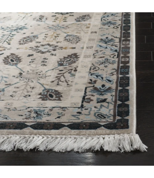 Safavieh Serenity Cream / Turquoise SER208 2 ft. 3 in. X 8 ft. Runner Rug