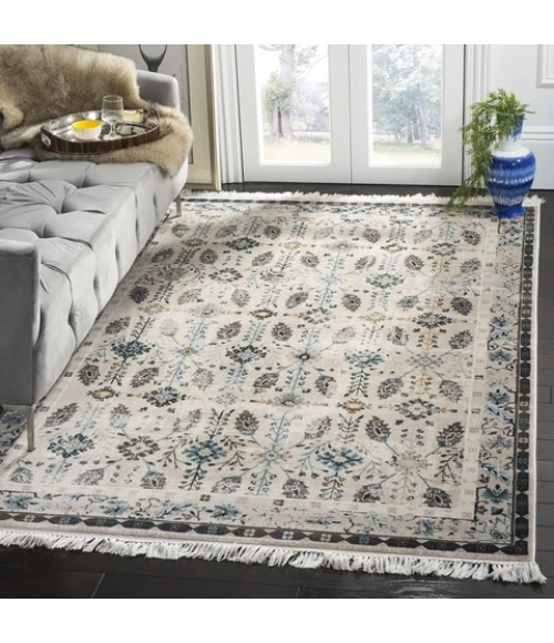 Safavieh Serenity Cream / Turquoise SER208 5 ft. 1 in. X 7 ft. 6 in. Rectangle Rug