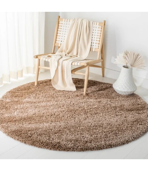 Safavieh Milan Shag Dark Beig SG180 8 ft. X 8 ft. Round Rug