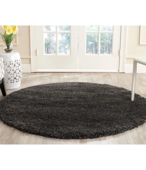 Safavieh Milan Shag Dark Grey SG180 3 ft. X 3 ft. Round Rug