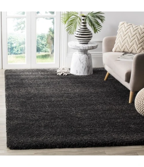 Safavieh Milan Shag Dark Grey SG180 3 ft. X 3 ft. Round Rug