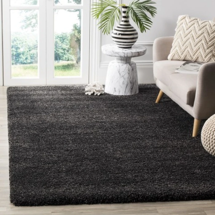 Safavieh Milan Shag Dark Grey SG180 9 ft. X 9 ft. Round Rug