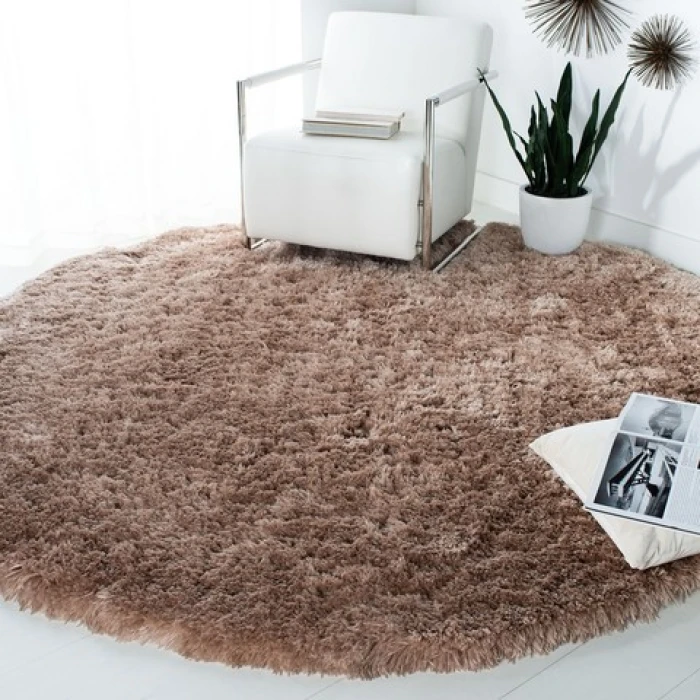 Safavieh Arctic Shag SG270 Taupe 8' X 8' Round Area Rug