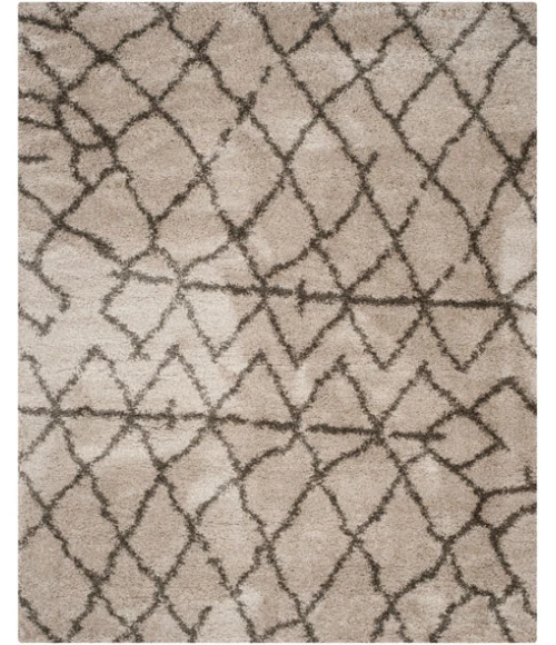 Safavieh Belize Shag SGB482 Taupe / Grey 2'-3" X 11' Runner Area Rug
