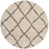 Safavieh Belize Shag SGB489 Taupe / Grey 6'-7" X 6'-7" Round Area Rug