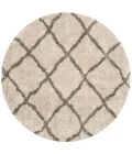Safavieh Belize Shag SGB489 Taupe / Grey 6'-7" X 6'-7" Round Area Rug