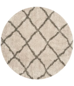 Safavieh Belize Shag SGB489 Taupe / Grey 6'-7" X 6'-7" Round Area Rug
