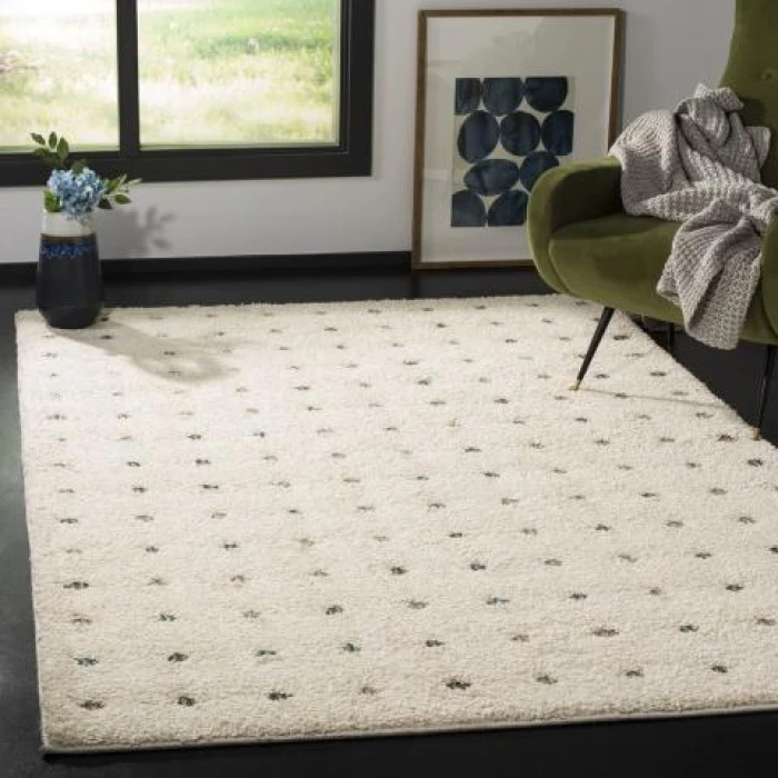 Safavieh Santorini Shag Cream / Multi SGG165 5 ft. 1 in. X 7 ft. 6 in. Rectangle Rug