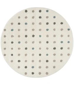 Safavieh Santorini Shag Cream / Multi SGG165 6 ft. 7 in. X 6 ft. 7 in. Round Rug