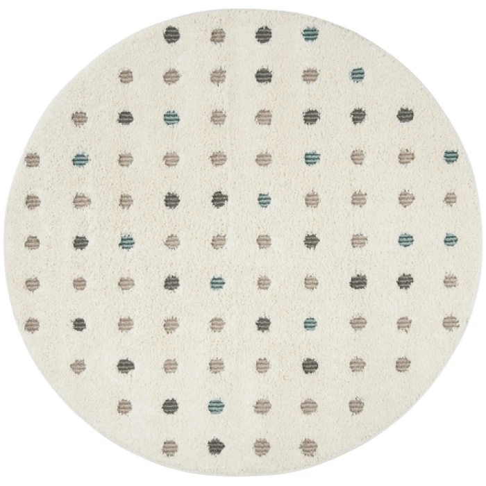 Safavieh Santorini Shag Cream / Multi SGG165 6 ft. 7 in. X 6 ft. 7 in. Round Rug