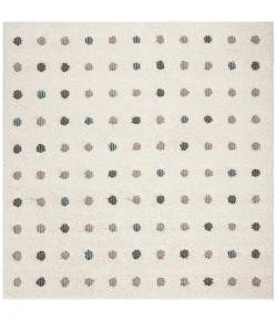 Safavieh Santorini Shag Cream / Multi SGG165 6 ft. 7 in. X 6 ft. 7 in. Square Rug