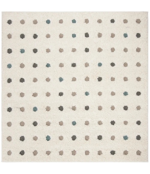 Safavieh Santorini Shag Cream / Multi SGG165 6 ft. 7 in. X 6 ft. 7 in. Square Rug