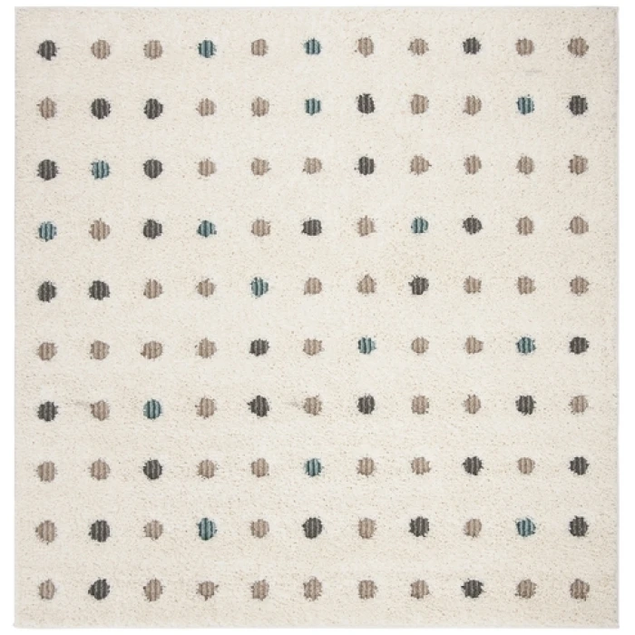 Safavieh Santorini Shag Cream / Multi SGG165 6 ft. 7 in. X 6 ft. 7 in. Square Rug